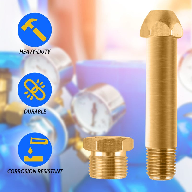 COLIBYOU CGA-580 Nut & 3" Nipple, Regulator Inlet Bottle Fittings (Helium Argon Nitrogen) - Image 4